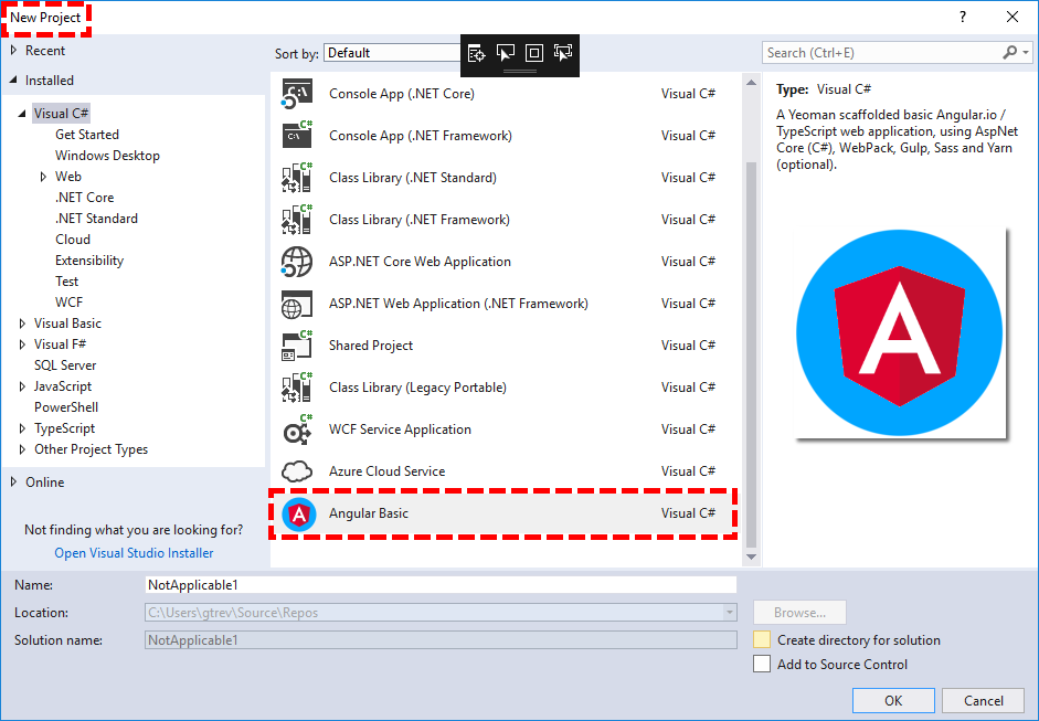 Angular Basic Project Template Visual Studio Marketplace
